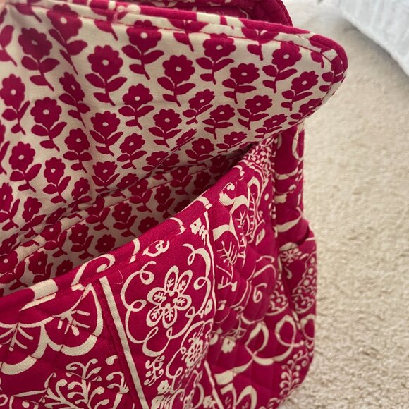 Vera Bradley Quilted Backpack in Hot Pink Twirly Birds Pattern - 12x9" - Picture 5 of 6